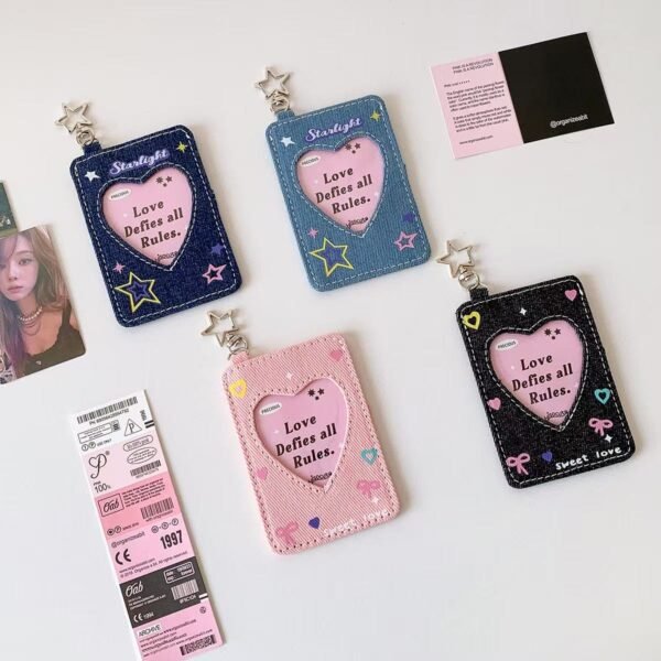 Me2U|Starlight & Heart Denim Card Holder