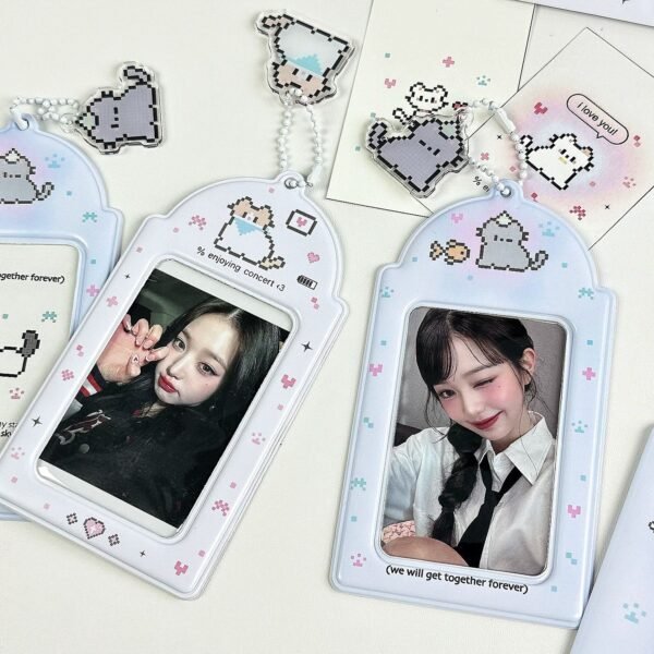 Me2U|Themed PVC Card Holder Collection with Customizable Designs (Pixel, Clover, Bunny Motifs)