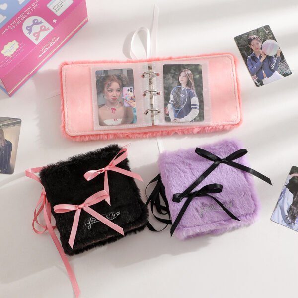 Me2U|Plush Ribbon - Tied Photo Album for K - Pop Cards & Mini Photos