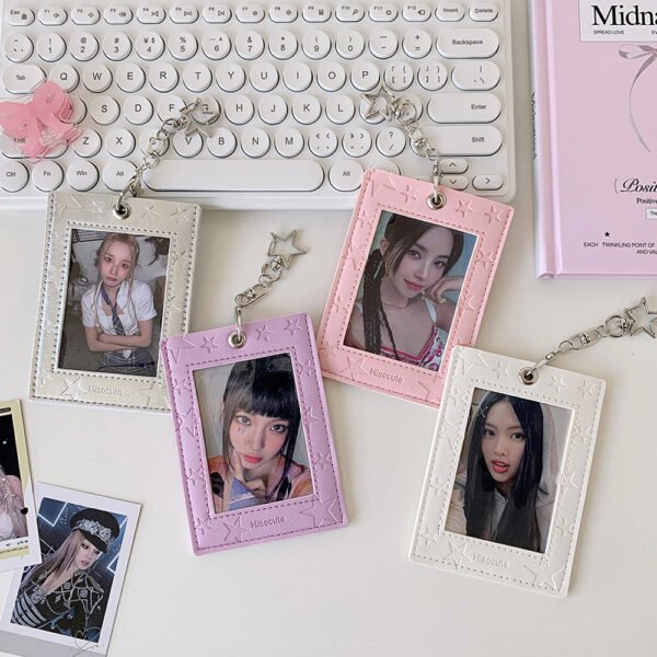 Me2U|Star - Embossed PU Leather 3 - Inch Photocard Holder with Keychain