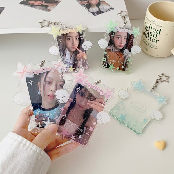 Me2U|Angel - Themed Cloud & Star Acrylic Photocard Keychain Holder