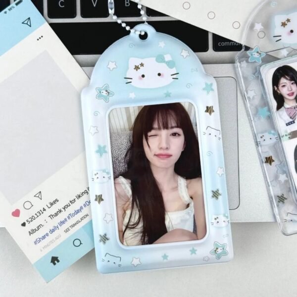 Me2U|Mint Green Kitty - Themed PVC Card Holder with Star Details