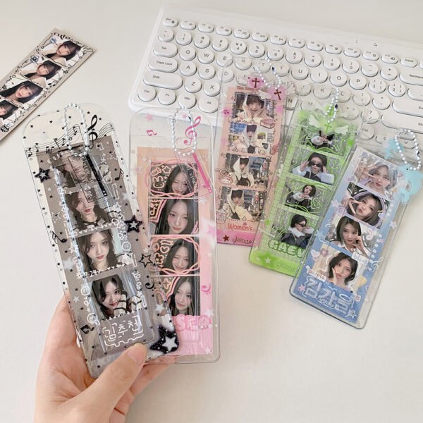 Me2U|IG - Style Transparent Glitter PVC 4 - Photo Display Card Holder & Keepsake Organizer