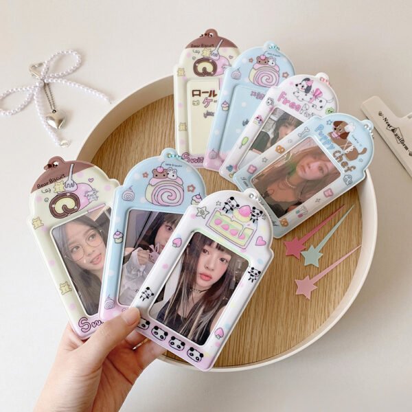Me2U|K - Pop Cute Cartoon - Themed Photocard & 3 - Inch Polaroid Display Keychain Holder
