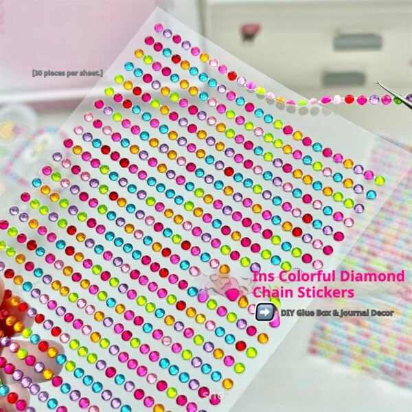 Me2U|Rainbow Rhinestone Chain Guka Decor Stickers