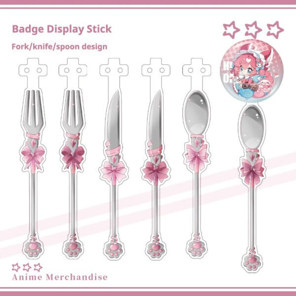Me2U|Kawaii Cutlery - Shaped Bow & Paw Anime Badge Display Stick Collection