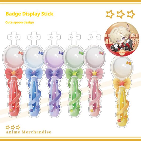 Me2U|Cute - Version Spoon - Shaped Anime Badge Display Stick with Bow & Star Details