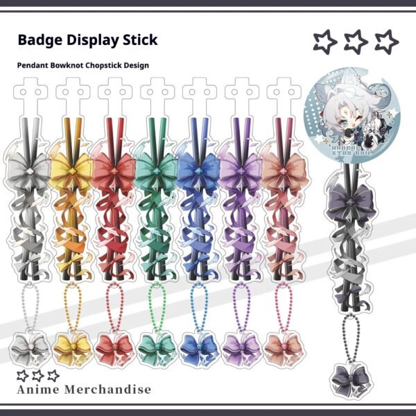 Me2U|Pendant Bow - Adorned Chopstick - Shaped Anime Badge Display Stick