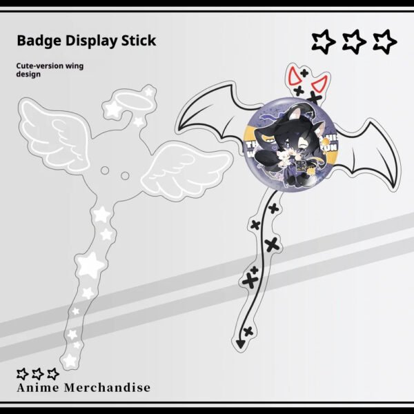 Me2U|Cute - Version Angel & Devil Wing - Themed Anime Badge Display Stick
