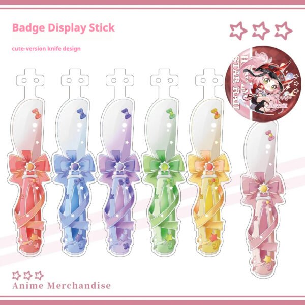 Me2U|Cute Knife - Shaped Anime Badge Display Stick with Bow & Star Details