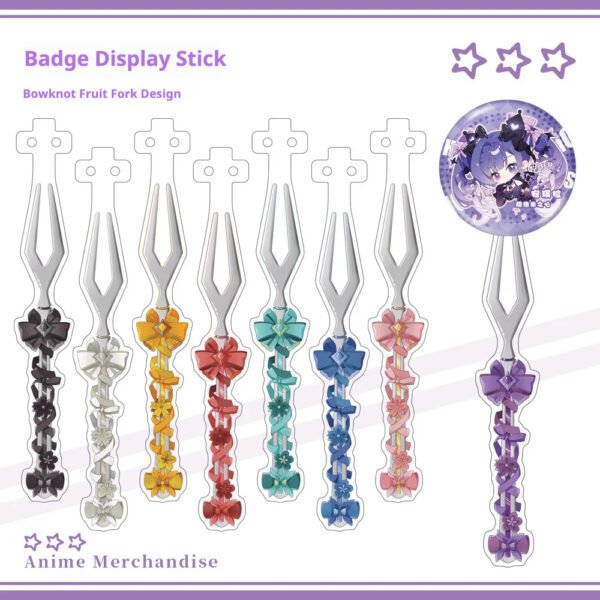 Me2U|Bow - Knot Fruit Fork - Shaped Anime Badge Display Stick Collection