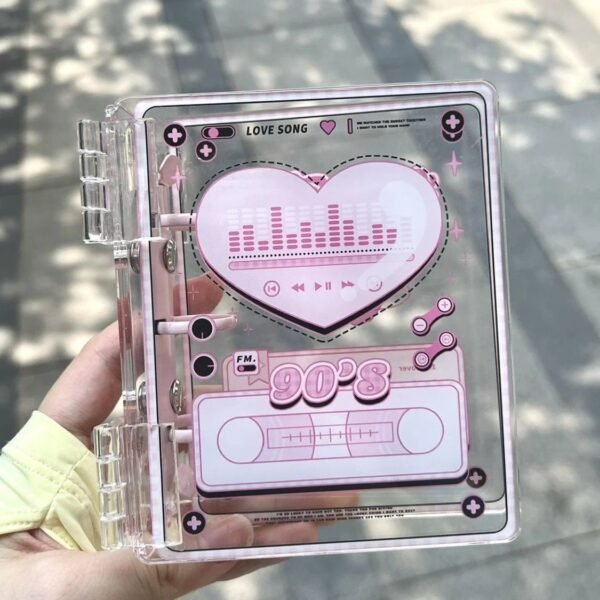 Me2U|Retro 90's Cassette & Heart Beat Acrylic Photo Card Binder