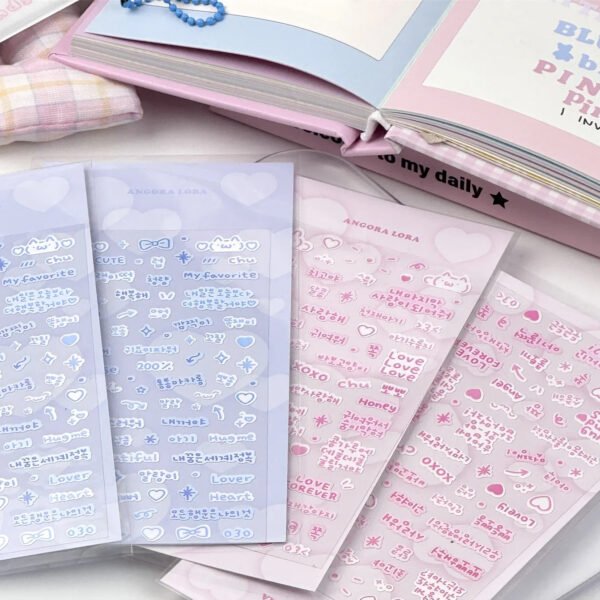 Me2U|Pastel Korean Letter & Icon Handcraft Stickers