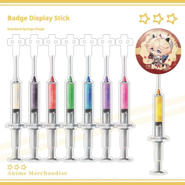 Me2U|Vibrant Syringe - Shaped Anime Badge Display Stick Collection