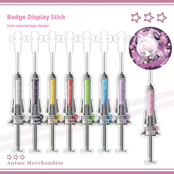 Me2U|Tech - Style Syringe - Shaped Anime Badge Display Stick