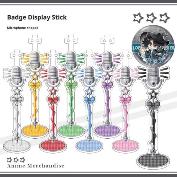 Me2U|Colorful Microphone - Themed Anime Badge Display Stick Collection